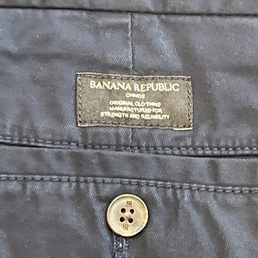 NEW Banana Republic Pants Mens 36X30 Navy Blue Slim Fit Lived-In Chino Stretch